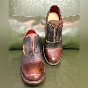 Women’s Bed Stu Distressed Brown Leather Booties Size 6.5